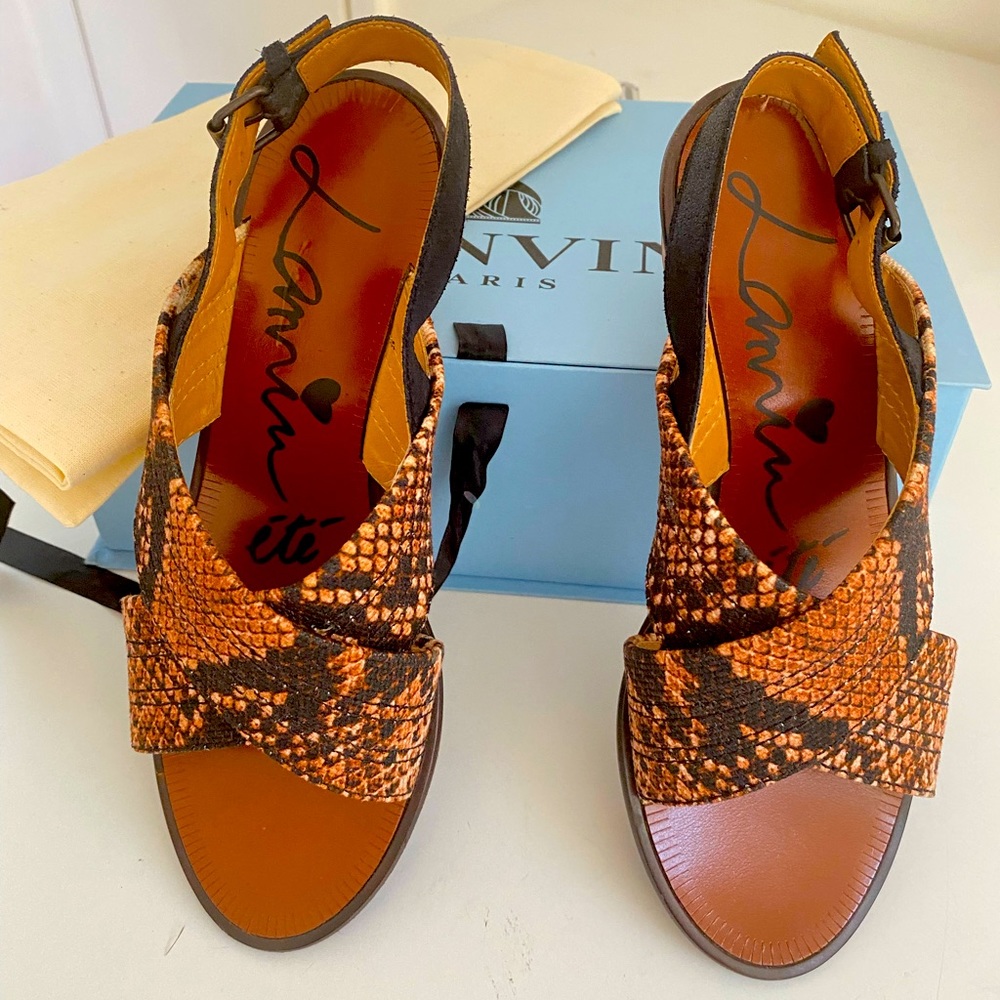 Snake Skin LANVIN SANDAL, Size 37. Almost brand new!